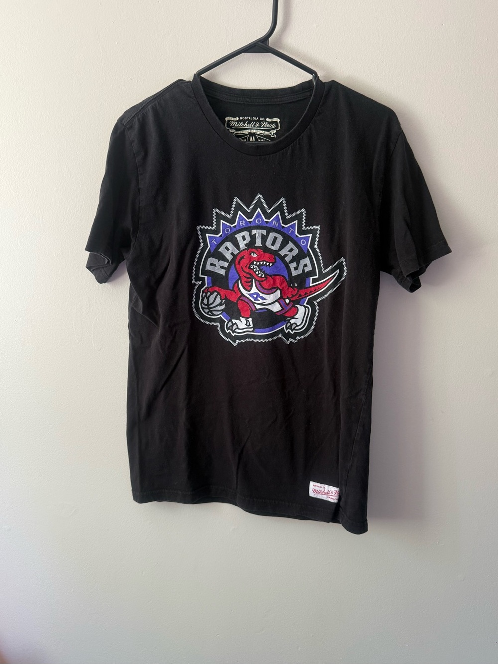Mitchell & Ness Black Tee with Red Script Label